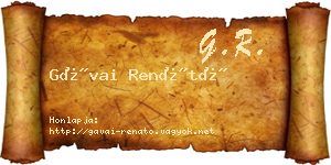 Gávai Renátó névjegykártya